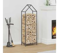 Mangloder Étagère à bûches Anthracite en acier laminé à froid 40 x 25 x 120 cm Support pour bois de cheminée pour stockage, stockage, séchage, ordre, intérieur et extérieur, charge maximale de 100 kg