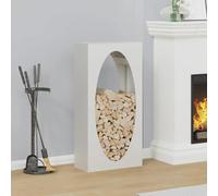 Mangloder Étagère à bûches blanche en acier laminé à froid, 50 x 23 x 100 cm, capacité de charge de 60 kg, support pour bûches de cheminée pour stockage, séchage, ordre, intérieur et extérieur