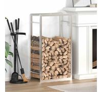 Mangloder Étagère à bûches en acier inoxydable 50 x 28 x 94 cm, étagère à bûches de cheminée pour rangement ordonné du bois de chauffage, stockage sec, convient pour cheminée, four, foyer, jardin et