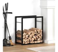 Mangloder Étagère à bûches en acier noir mat - 50 x 28 x 56 cm - Pour bois de chauffage, abri, rangement et ordre à côté de la cheminée, four, foyer, intérieur et extérieur