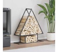 Mangloder Étagère à bûches noire en acier laminé à froid - 80 x 25 x 90 cm - Charge maximale de 100 kg - Étagère pour le rangement, l'ordre, le séchage, l'intérieur et l'extérieur