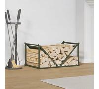 Mangloder Étagère à bûches vert olive en acier laminé à froid 70 x 43 x 34,5 cm Étagère à bûches de cheminée pour le stockage, le rangement, l'ordre et le bois de chauffage sec dans le salon, le