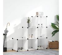 Mangloder Étagère cubique à 6 compartiments - Blanc - Économie d'espace - Empilable - Avec raccords en plastique - Polyvalent comme étagère à chaussures, commode, rangement pour couloir, couloir