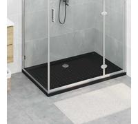 Mangloder Étagère de douche à pois 120 x 80 x 4 cm ABS noir antidérapant plat bac de douche pour élément de douche avec évacuation de 90 mm