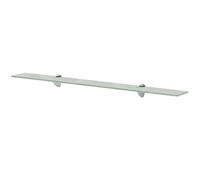 Mangloder Étagère flottante en verre mat 90 x 10 cm avec verre de sécurité trempé de 8 mm, grand clip de fixation en alliage de zinc, charge maximale de 15 kg, étagère murale moderne pour salon, salle
