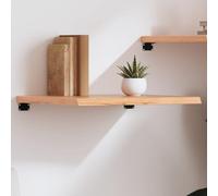 Mangloder Étagère Murale en Bois de chêne Massif Marron Clair avec Rebord Vivant pour Rangement décoration Salon Chambre Bureau Cuisine entrée Salle Bain Support Suspendu