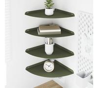Mangloder Étagère Murale Flottante en Acier Vert Olive 4 pièces 30 x 30 cm Robuste Design Minimaliste Rangement décoration intérieur Salon Cuisine Chambre Bureau