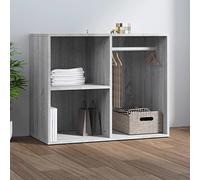 Mangloder Étagère pour coiffeuse - Gris Sonoma - En bois - 80 x 40 x 65 cm - Armoire à commode - Buffet haut - Meuble bas avec espace de rangement - Organiseur pour chambre à coucher, couloir, salle