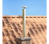 Mangloder Extension de Conduit Argenté 25 x 25 x 132 cm Acier Inoxydable pour Cheminée Poêle Bois Insert Foyer avec Couvercle Résistante à l'eau Facile à déplacer