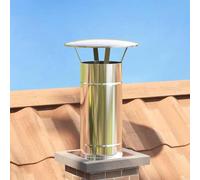 Mangloder Extension de Conduit en Acier Inoxydable Argenté 35 x 35 x 65 cm pour Cheminée Poêle Bois Foyer Insert Fumée avec Couvercle de Pluie Résistant à l'Humidité