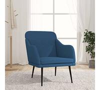 Mangloder Fauteuil Bleu en Tissu 63x76x80 cm avec Dossier Rembourré et Accoudoirs, Chaise Relaxation Ergonomique pour Salon, Bureau, Lecture, Assise Confortable et Cadre Métal Stable