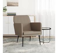 Mangloder Fauteuil Cappuccino en Similicuir 61x78x80 cm avec Accoudoirs Rembourrés Dossier Incliné pour Salon Bureau Lecture Relaxation Ergonomique