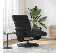 Mangloder Fauteuil de massage relaxant noir en cuir synthétique 71 x 98 x 106 cm avec dossier réglable, design pivotant et repose-pieds pour salon, bureau et relaxation ergonomique