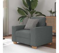 Mangloder Fauteuil Gris foncé en Tissu Polyester 100x78x80 cm avec Mousse et Fibres PP, Cadre contreplaqué et Acier, siège Confortable pour Salon, Bureau, Chambre, Assise modulable et Dossier adapté