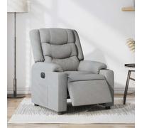 Mangloder Fauteuil inclinable électrique en Tissu Gris Clair avec accoudoirs rembourrés, Dossier inclinable 135 degrés, siège Confortable 77x93x99 cm idéal Salon Bureau Chambre Relaxation