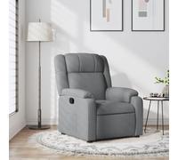 Mangloder Fauteuil inclinable Gris Clair en Tissu avec accoudoirs rembourrés, Dossier inclinable Jusqu’à 135 degrés, siège Confortable 77x95x99 cm, Poche latérale Pratique pour Salon et Bureau