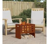 Mangloder Foyer extérieur en Acier Marron 50x30x40 cm pour cheminée, Chauffage au Bois ou gaz, Design Moderne, léger, résistant à la Rouille, idéal pour terrasse et Jardin