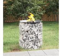 Mangloder Gabion Brasero en fer galvanisé Ø 50 cm Fil de 3,5 mm Argenté pour jardin et terrasse Décoration stable à remplir de pierre, gravier ou grès