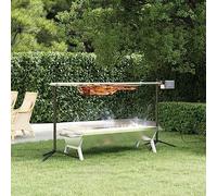 Mangloder Gril à rôtir automatique en acier inoxydable avec moteur électrique, 150 x 46,5 x 82,5 cm, capacité de charge de 40 kg, réservoir à charbon de bois, IPX4, pour barbecue en extérieur, argenté