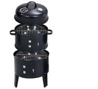 Mangloder Gril Barbecue au Charbon 3 en 1 40x80 cm avec thermomètre, plancha, brasero, fumoir pour extérieur Jardin terrasse Camping Pique Nique