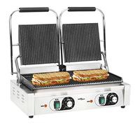 Mangloder Gril de panini électrique Double rainure 3600 W 57x30,5x20 cm Plaque en Fonte antiadhésive, Appareil de Cuisson pour sandwichs, Viande, légumes intérieur extérieur Cuisine Jardin