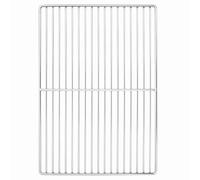 Mangloder Grille de cuisson argentée, 47 x 32,5 cm, en acier inoxydable, résistante à la chaleur, polie, pour extérieur et camping, facile à nettoyer, durable, accessoire de barbecue pour barbecue et