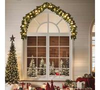Mangloder Guirlande de Noël avec lumières LED, 5 m, 450 branches, 75 LED blanc chaud, 8 effets de lumière, pour l'intérieur et l'extérieur, fenêtre, rampe d'escalier, porte, mur, plafond, décoration