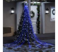 Mangloder Guirlande de Noël LED 320 lumières Bleues 375 cm intérieur extérieur avec 8 Modes d’éclairage pour décoration Festive de Maison Jardin façade fenêtre Balcon terrasse