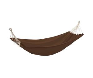 Mangloder Hamac XL Chocolat en Coton avec Support, Grande Toile Suspendue pour Jardin, terrasse, Balcon, extérieur, Camping, Plage, Piscine, détente, Repos, Sieste, Lecture, Couchage, Pliable