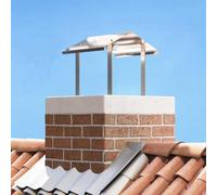 Mangloder Hotte de cheminée en Acier Inoxydable argenté 40 x 40 x 37,5 cm pour Foyer poêle Bois Insert Protection Contre Pluie débris, Design Moderne, léger et Durable pour extérieur