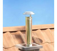 Mangloder Housse de Pluie pour cheminée Argenté 20 x 20 x 18 cm en Acier Inoxydable résistante à l'eau pour Protection extérieure cheminée poêle Bois Insert Foyer âtre Conduit fumée