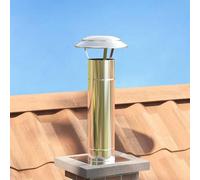 Mangloder Housse de pluie pour cheminée en acier inoxydable argenté 25 x 25 x 20 cm, surface polie, couverture imperméable pour cheminée extérieure, terrasse, jardin et balcon
