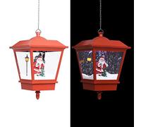 Mangloder Lampe Suspendue de Noël lumière LED Père Noël Rouge 27x27x45 cm décoration Festive intérieure extérieure avec Neige Artificielle et mélodie Joyeuse
