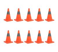 Mangloder Lot de 10 cônes de conduite pliables - 42 cm - Orange - Avec bandes réfléchissantes - Idéal pour chantier, atelier, industrie, entrepôt, protection du travail, panneau d'avertissement
