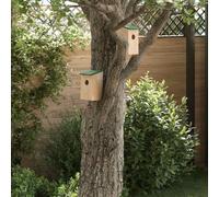 Mangloder Lot de 10 nichoirs à oiseaux en bois de sapin massif - 12 x 12 x 22 cm - Résistant aux intempéries avec crochets en métal - Nichoir et mangeoire pour jardin, balcon, terrasse et oiseaux