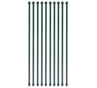 Mangloder Lot de 10 tiges de plantation en métal vert de 1 m pour cage à plantes, tuteurs de tomates, treillis pour balcon, parterre surélevé et serre
