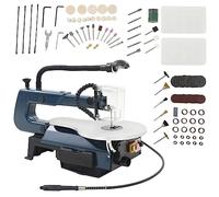Mangloder Lot de 108 scies à chantourner 125 W avec vitesse réglable, table de travail de 252 mm, avec lames de scie, brosses, abrasif, idéal pour le travail du bois, le modélisme et les travaux