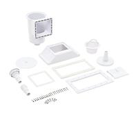 Mangloder Lot de 11 skimmer à large goulot en ABS pour piscine hors sol, résistant aux UV et aux intempéries, 34,3 x 25 x 30,5 cm, blanc, avec panier, adaptateur et matériel de montage pour un
