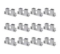 Mangloder Lot de 12 supports empilables en acier galvanisé argenté pour bois de chauffage, garage, abri de jardin et foyer, aide à l'empilage stable avec ouvertures de 70 x 70 mm