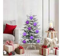 Mangloder Lot de 15 boules de Noël XL en plastique violet - Décoration pour sapin et fenêtre - Décoration de sapin de Noël pour intérieur et extérieur protégé - Moderne et incassable