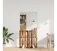 Mangloder Lot de 2 clôtures pliables en bois de chêne pour animaux domestiques, 100,5 x 38 x 90 cm, panneaux rotatifs à 180°, sans perçage, pour appartement, maison, roue libre sûre et barrière