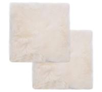 Mangloder Lot de 2 coussins d'assise en peau de mouton véritable avec dos antidérapant, pour chaise, banc, fauteuil, intérieur et extérieur, confortables et doux, pour jardin, terrasse, bureau - Blanc
