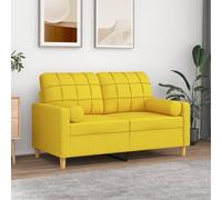 Mangloder Lot de 2 Coussins décoratifs Jaunes clairs Ø15x50 cm avec Housses Amovibles en Tissu Durable pour Salon canapé Fauteuil lit Chambre Jardin terrasse Balcon Maison