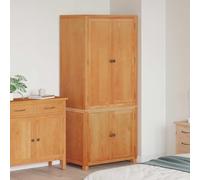 Mangloder Lot de 2 meubles de rangement avec porte Marron en chêne massif 80 x 50 x 180 cm 4 portes anti-basculement Grand espace de rangement pour salon, chambre à coucher, couloir, bureau