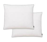 Mangloder Lot de 2 oreillers, 70 x 60 cm, blanc, garnissage en duvet et plumes, housse en microfibre, lavable jusqu'à 40 °C, respirants pour dormir, dos, ventre, dormir sur le côté dans la chambre à