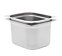 Mangloder Lot de 2 récipients gastronorm GN 1/2 200 mm en acier inoxydable empilables 12,5 L pour bain marie, chafing dish, chauffe-buffet, restauration, restaurant et hôtel
