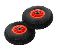 Mangloder Lot de 2 roues de diable en polyuréthane massif 3,00-4 universelles pour chariot de transport, chariot, brouette, atelier, entrepôt, chantier, pneus durables pour un déplacement sûr sur un