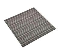 Mangloder Lot de 20 dalles de moquette, à rayures, anthracite, 50 x 50 cm, carré, antidérapant, facile d'entretien, pour salon, chambre à coucher, couloir, cuisine, protection du sol moderne