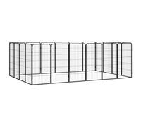 Mangloder Lot de 20 enclos pour chien en acier revêtu par pulvérisation, panneaux de 50 x 100 cm, enclos libre pour chiot, clôture en treillis pour jardin, maison, appartement, stable, extérieur et