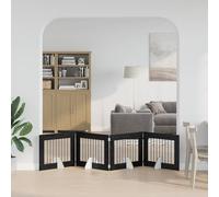 Mangloder Lot de 4 barrières pliantes pour chien avec supports - Chêne noir - 321 cm - Clôture intérieure pour chien - Pour appartement et maison - Économie d'espace - Clôture sûre pour animaux